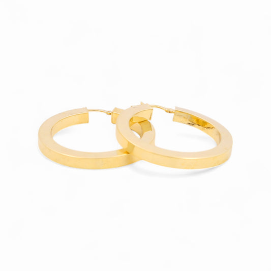 14K Yellow Gold Women's Hoops Earrings / Size: 4mmx30mm / Weight: 6 gr / 240-00345