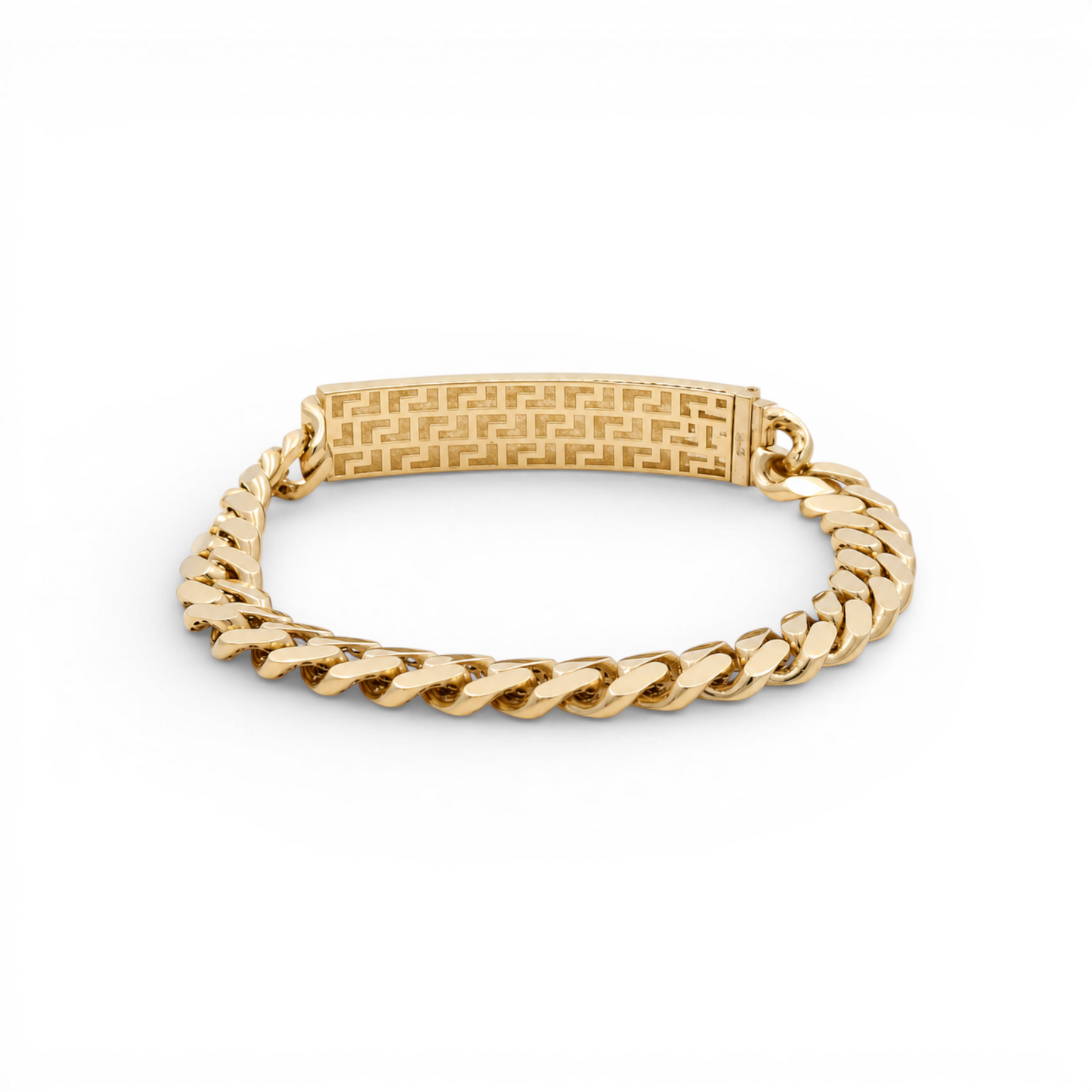 10K Yellow Gold Monaco ID Bracelet with Greek / Size: 9mm 8" / Weight: 12.6 GR / DQMB0MONID9-8