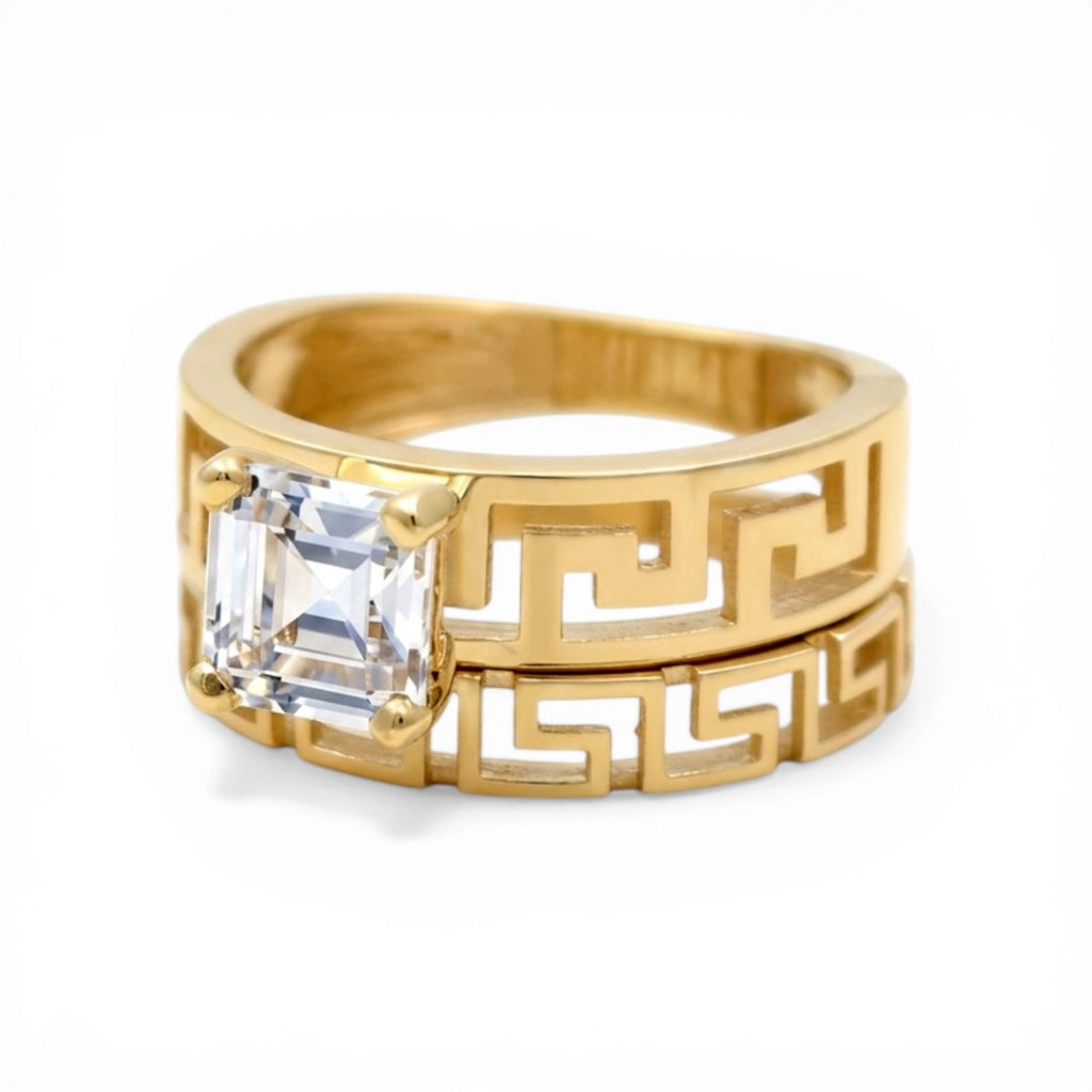 10K Yellow Gold Women’s Greek Bridal Set / Stone: Cz / Size: 8 / Weight: 5.5 GR / CLBWR0BSGR