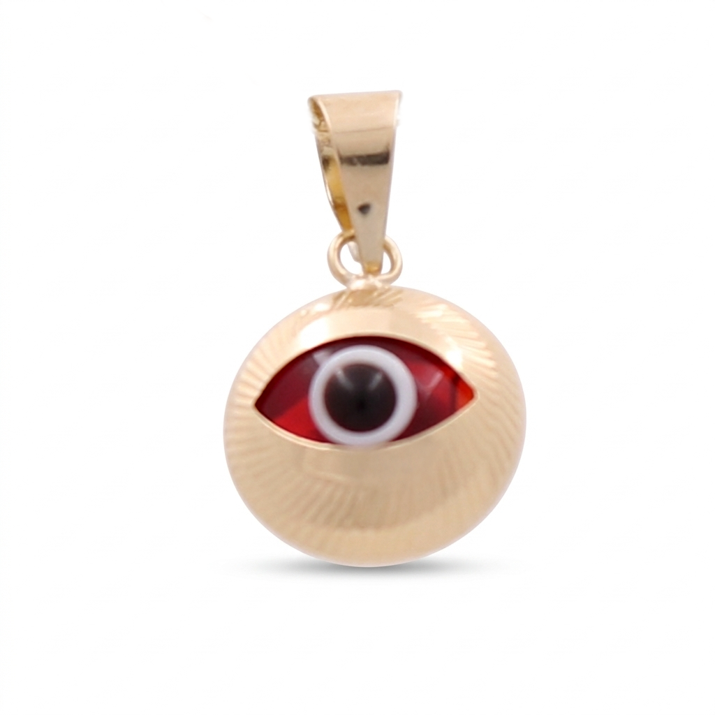 10K Yellow Gold Red Eye Pendant / Weight: 0.9 GR / BCFPD0EY