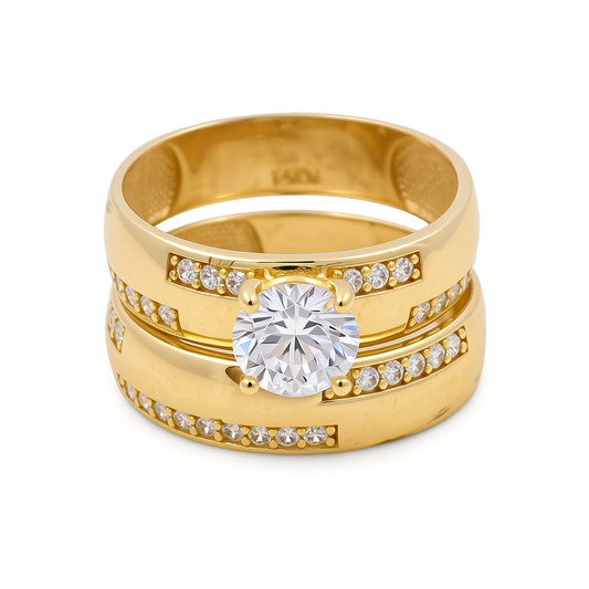 14K Yellow Gold Women’s Bridal Set / Stone: Cz / Size: 7.5 / Weight: 4.7 GR / DEEWR4BS-12