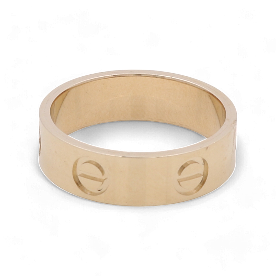 14K Yellow Gold Solid CT Men's Ring / Size: 9 / 5mm / Weight 5.6 GR / DQMR4CT