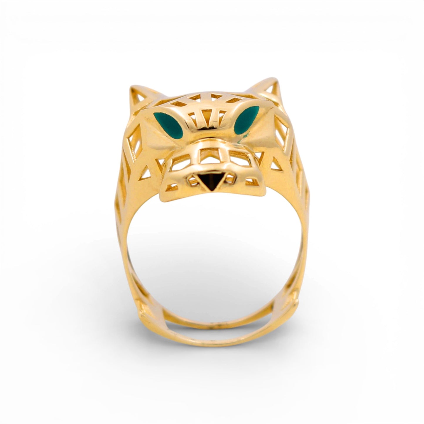 14K Yellow Gold Panther Women's Ring / Size: 7 / Weight: 4.5 GR / CLBWR4PT