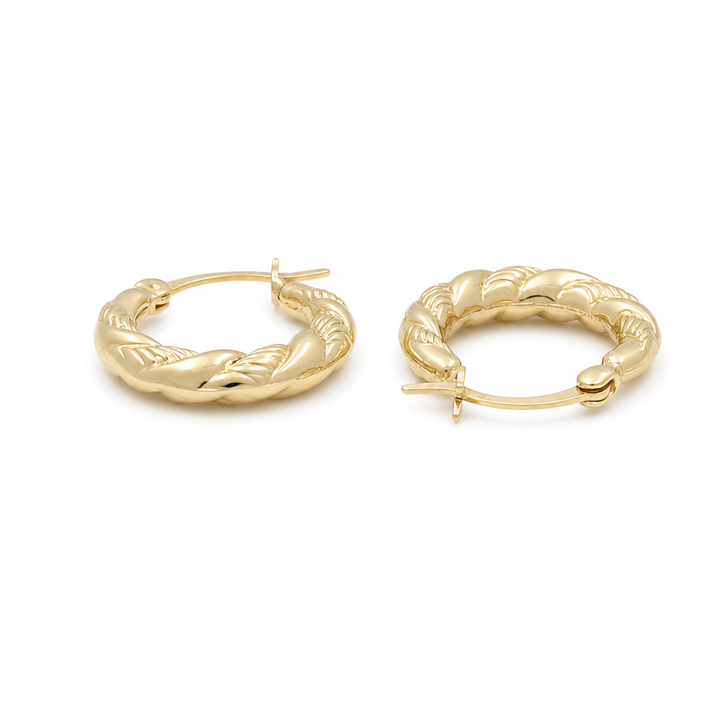 10K Yellow Gold Fashion Hoops Earring / Size: 3mmx10mm / Weight: 0.7 GR / DQEH0FS3X10