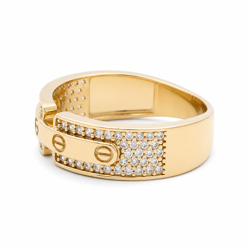 10K Yellow Gold Fashion Women's Ring  / Size: 8 / Weight: 2.8 GR / CQWR0CT-1