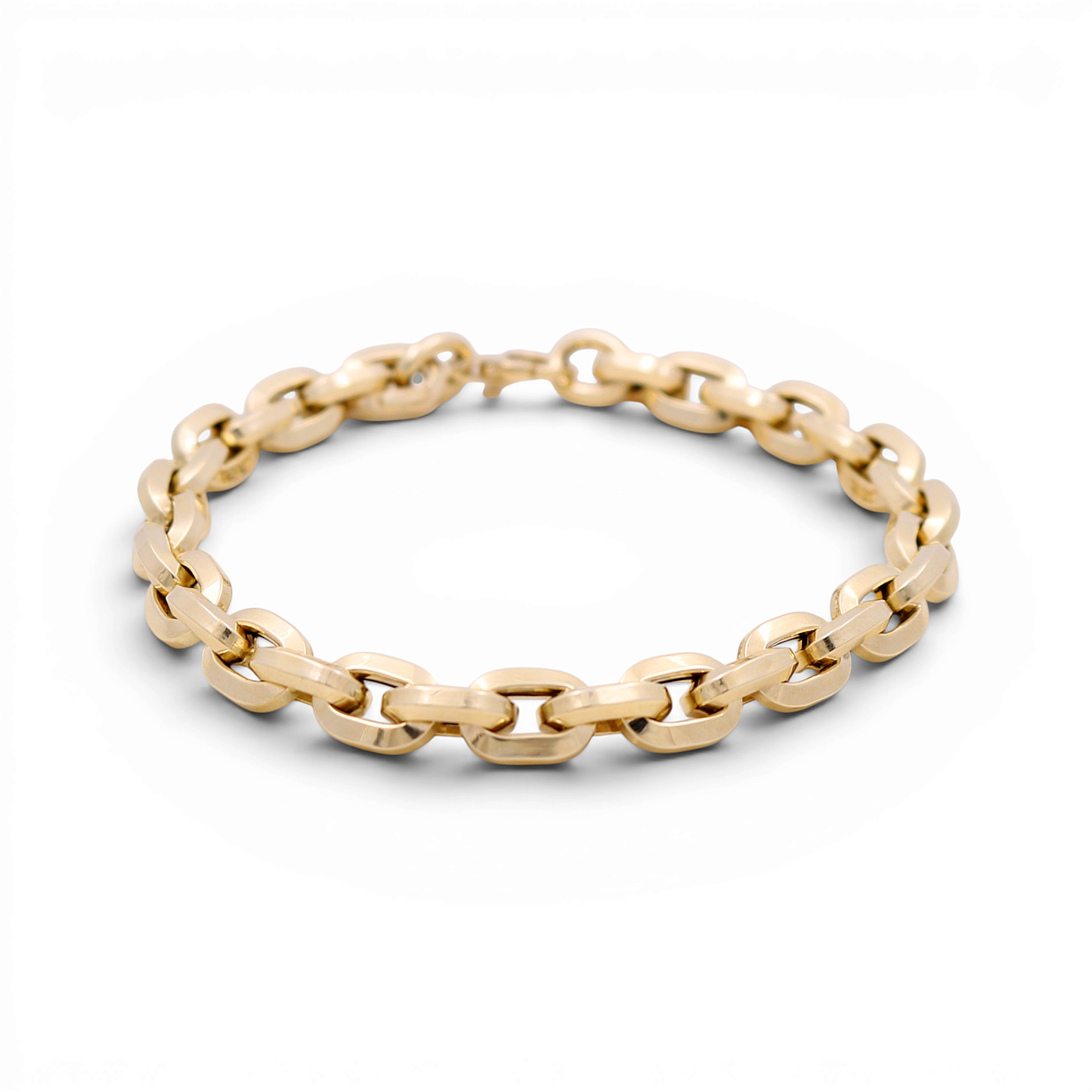 14K Yellow Gold Semisolid Fashion Women's Bracelet/ Size: 8" / Weight: 7.5 GR / ISWB4FS-28