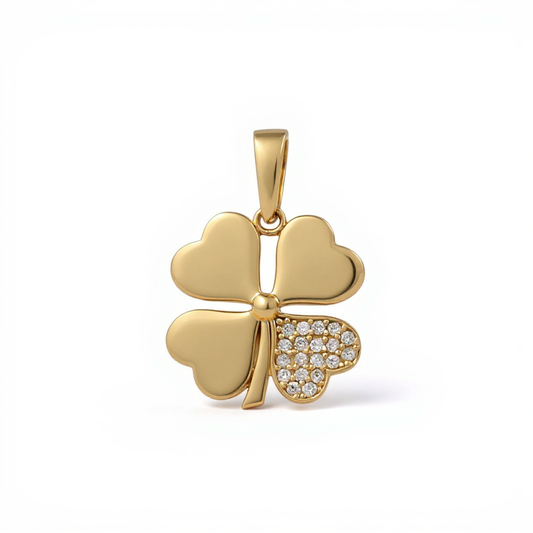 10K Yellow Gold Fashion Clover Pendant with Cz / Weight: 1.5 GR / CQPD0CLV