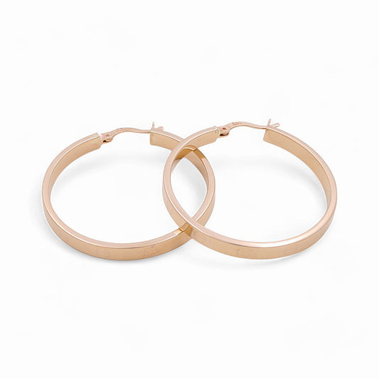 14K Yellow Gold Fashion CT Hoops Earrings / Size: 4mm X 35mm / Weight: 4.6 GR / KOEH4CT4x35