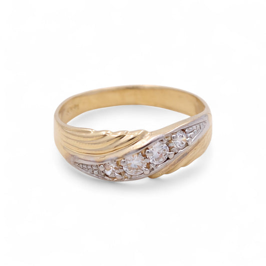 14K Yellow and White Gold Men’s Wedding Band / Stone: Cz / Size: 10 / Weight: 2.8 GR / DEEMWBTT4BS-3
