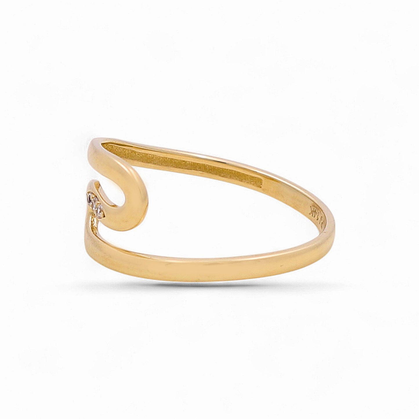 14K Yellow Gold Fashion Women's Ring with Cz / Size: 8 / Weight: 1.2GR / DQWR4FS-30