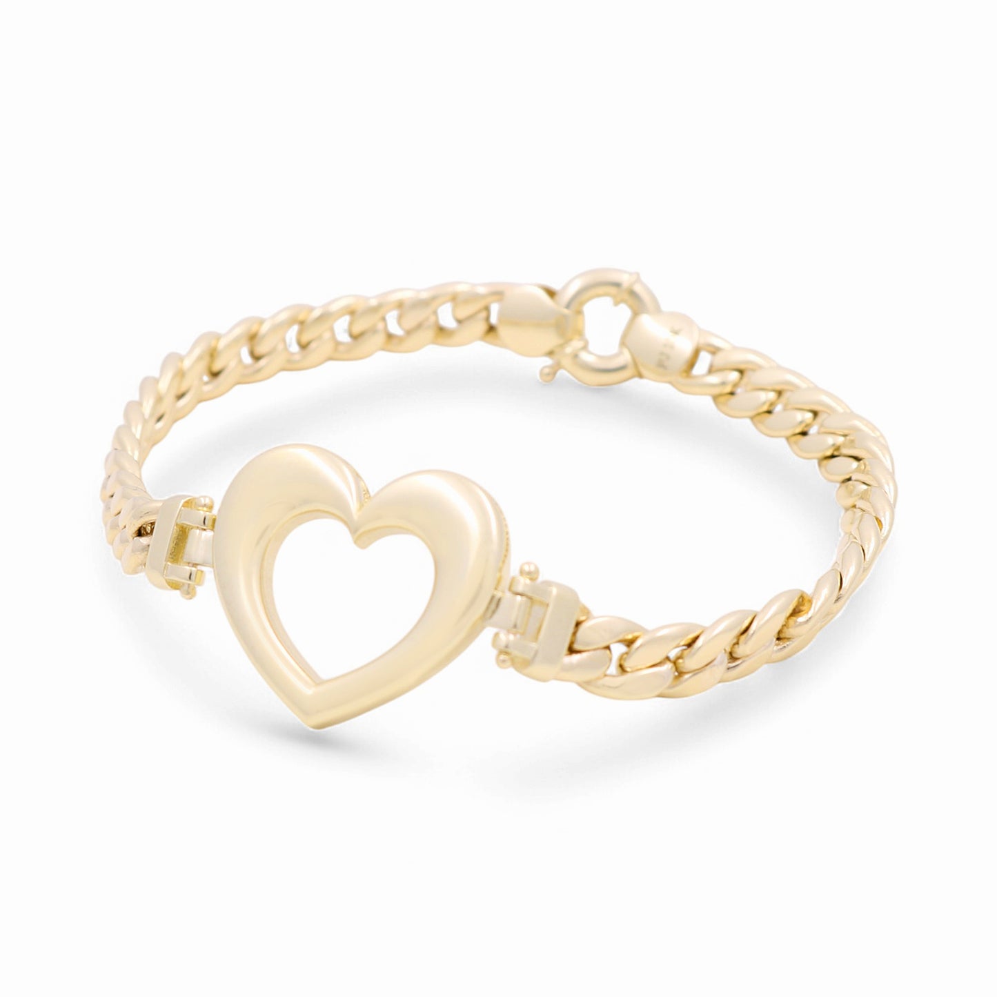 10K Yellow Gold Women's Bracelet with Heart / Size: 7.5" / Weight: 9.6 GR/ P10S-99
