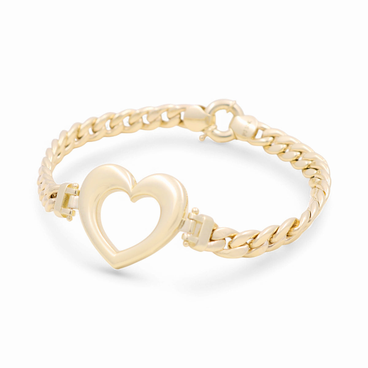 10K Yellow Gold  Women's Bracelet with Heart / Size: 7.5" / Weight: 9 GR / DPWB0HR1