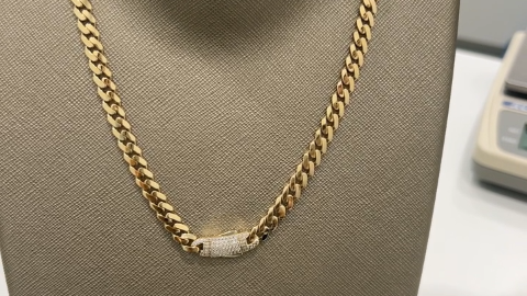 10K Yellow Gold Monaco Semisolid Chain / Stone: Cz / Size: 6mm 18" / Weight: 12GR / CCACH0MON6-18