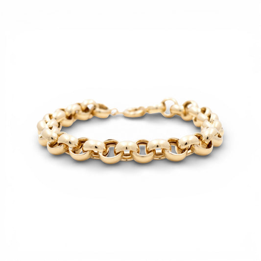 14K Yellow Gold Semisolid Women's Rolo Link Bracelet / Size: 8.5" / Weight: 12.8 GR / P10B-392