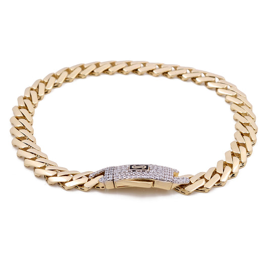 14K Yellow Gold Monaco Edge Bracelet / Stone: Cz / Size: 6mm 7.5" / Weight: 7.5gr / 301-61065-6.5mm.7.5"