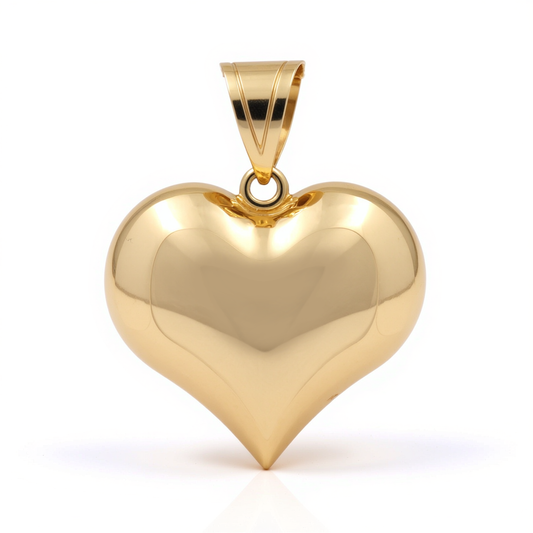 10K Yellow Gold Heart Pendant with Design / Weight: 3.8 GR / P20P-10