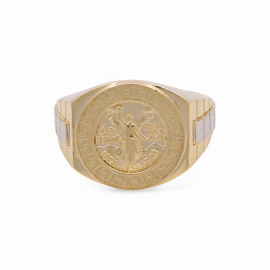 10K Yellow and White Gold Centenary Men's Ring / Size: 10.5 / Weight: 4.8 GR / DPMRTT0CN