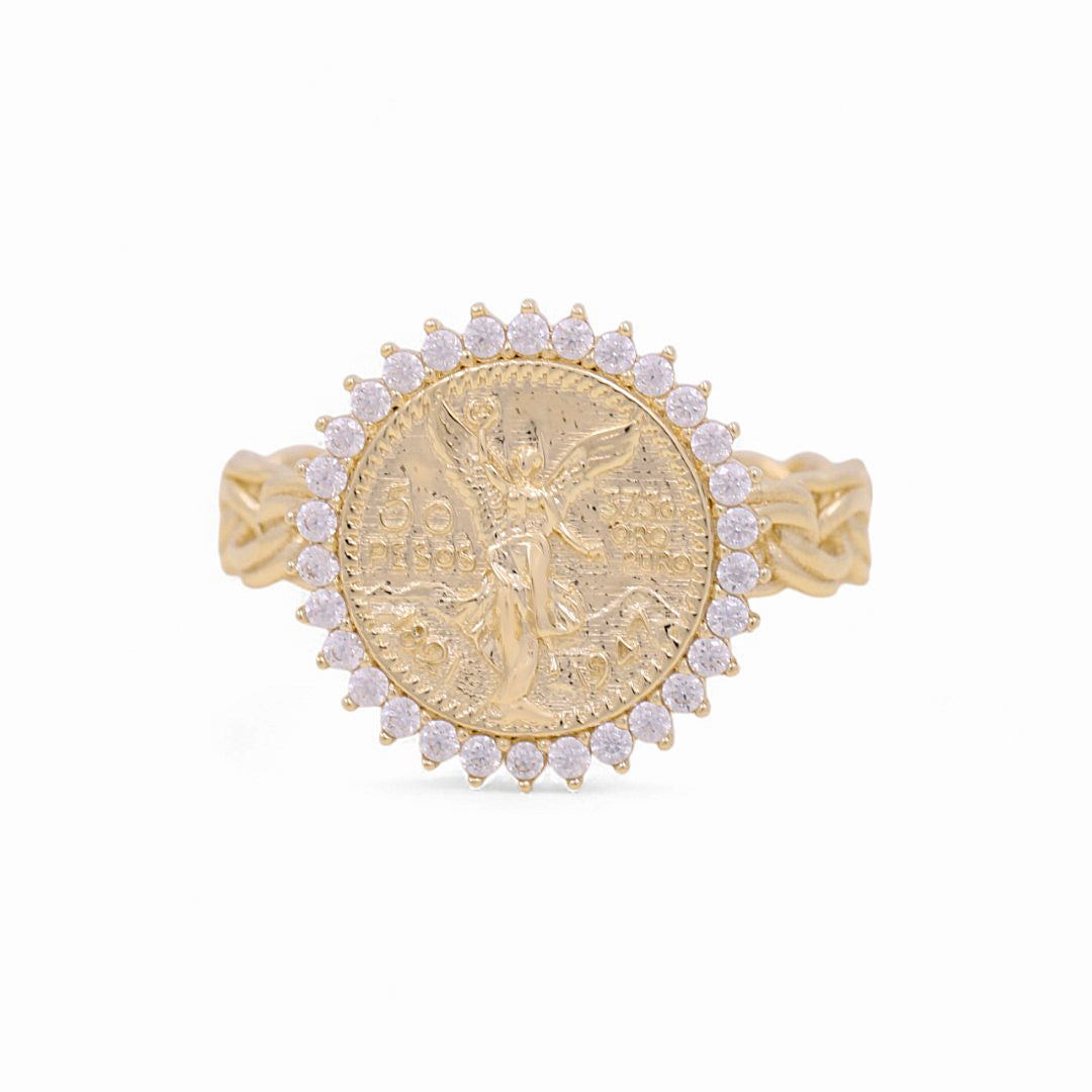 10K Yellow Gold Centenary Women's Ring with Cz / Size: 7 / Weight: 3.2 GR / Y24-1185