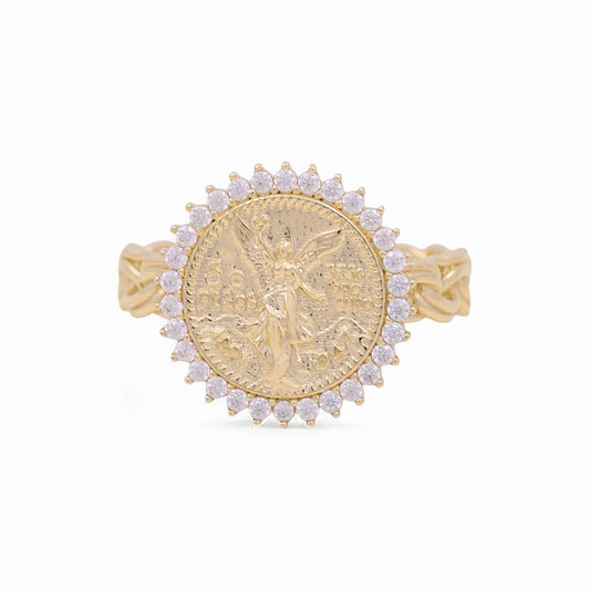 10K Yellow Gold Centenary Women's Ring with Cz / Size: 7 / Weight: 3.2 GR / Y24-1185