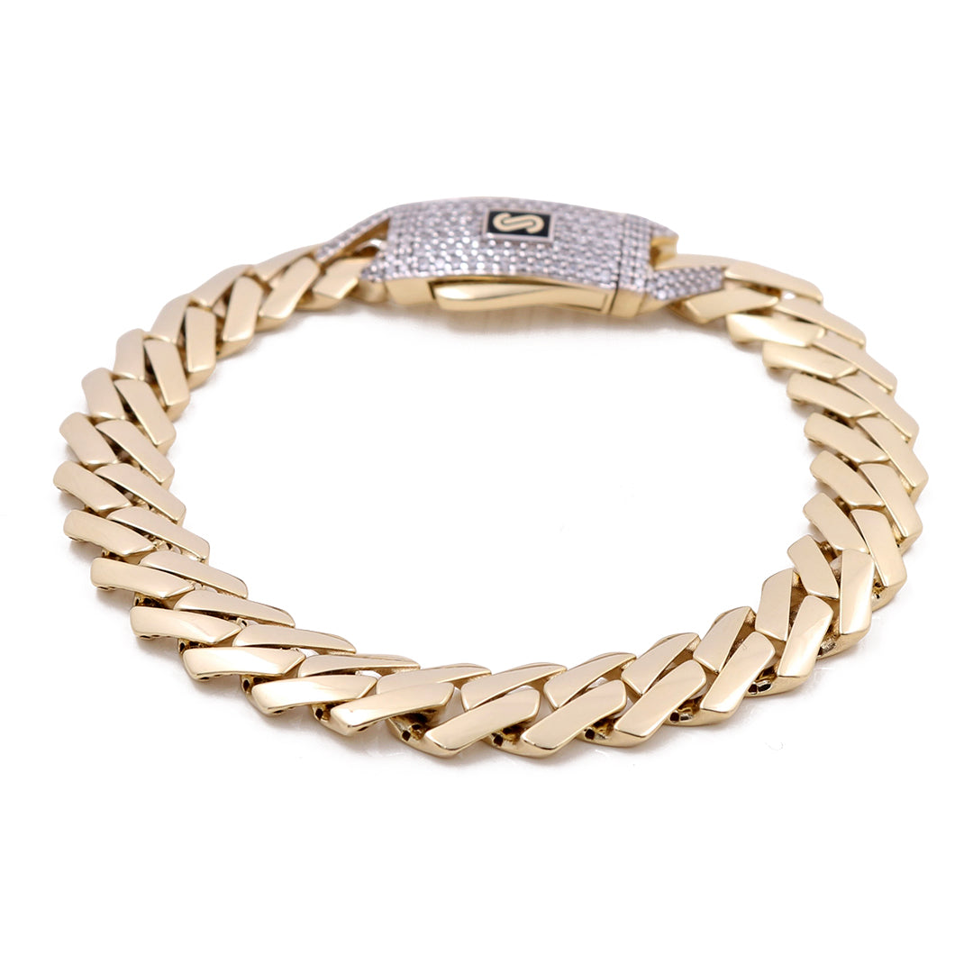 14K Yellow Gold Monaco Edge Bracelet / Stone: Cz / Size: 9mm 7.5" / Weight: 12.6gr / 301-61095-9.5mm.7.5"