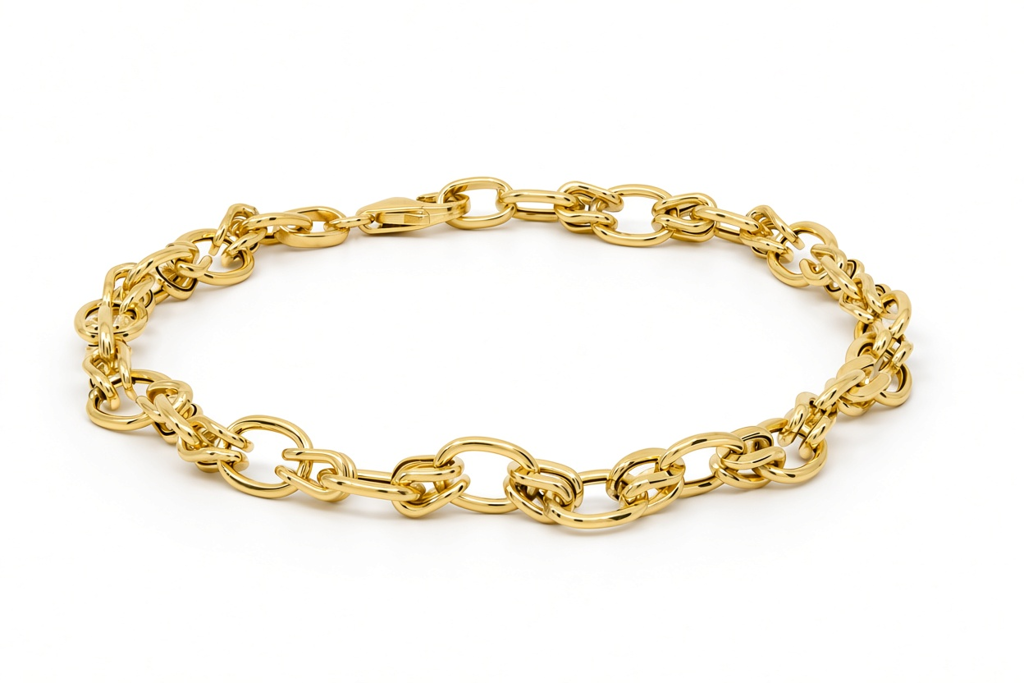 10K Yellow Gold Semisolid Italian Link Bracelet / Size: 7.5" / Weight: 3.1 GR / 110MR671BR