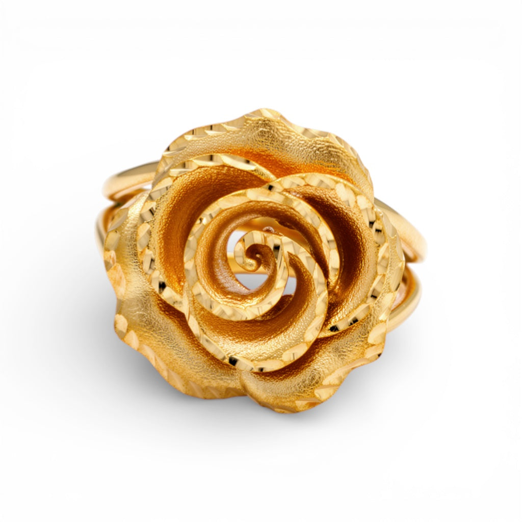 10K Yellow Gold Flower Women's Ring / Size: 7.5 / Weight: 3 GR / DQWR0FL-3