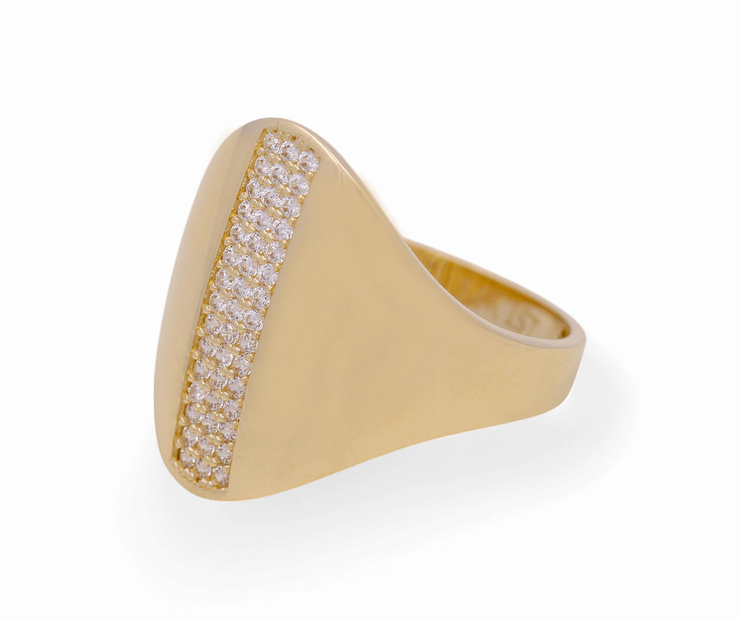 14K Yellow Fashion Women's Ring with White Cz / Size 7 / Weight: 3.1 GR / COWR4FS-157