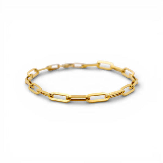 10K Yellow Gold Women's Paper Clip Fashion Bracelet / Size: 7.5" / Weight: 3.2 GR / DQWB0PC-4