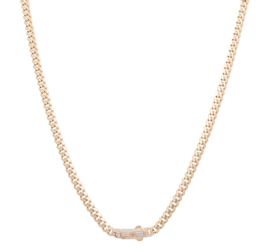 14K Yellow Gold Monaco Semisolid Chain / Stone: Cz / Size: 5mm 20" / Weight: 23.8 GR / COCH4MON5-20