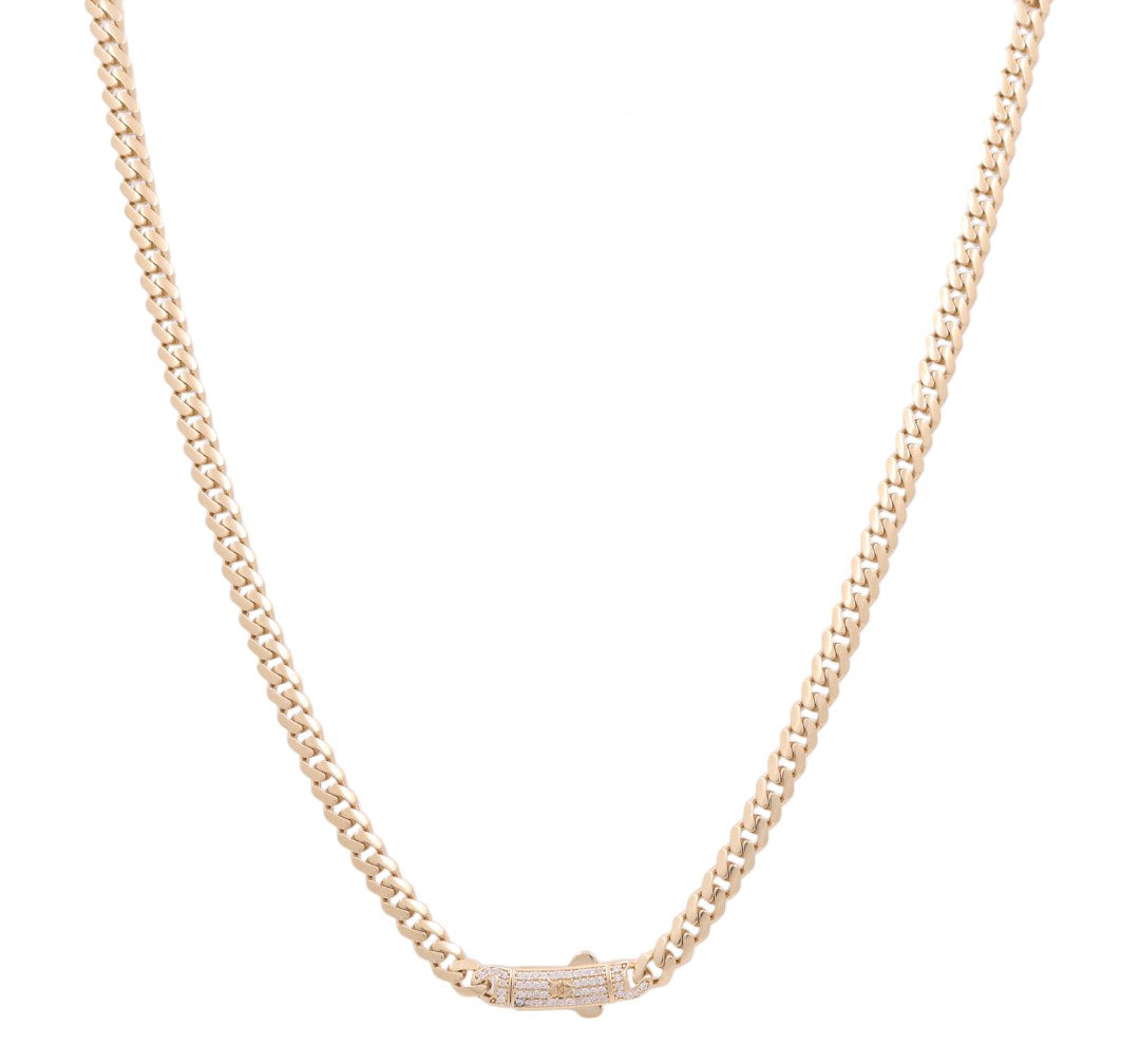 14K Yellow Gold Monaco Semisolid Chain / Stone: Cz / Size: 5mm 20" / Weight: 23.6 GR / COCH4MON5-20