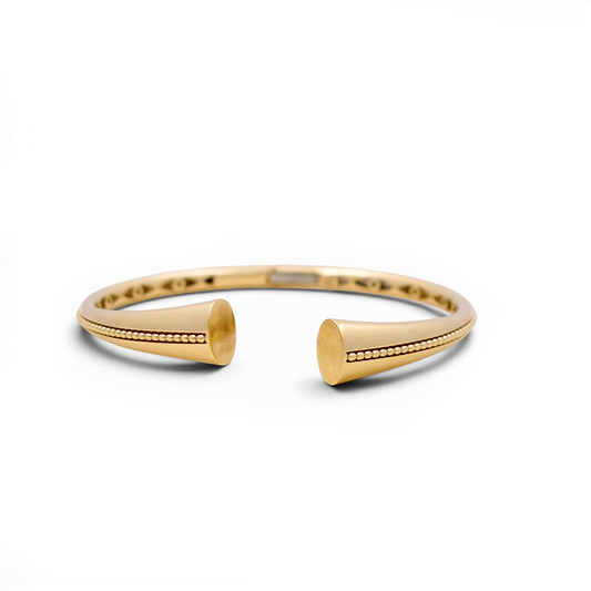 14K Yellow Gold SemiSolid Fashion Bangle Bracelet / Weight: 14.1GR / COBB4FS-6
