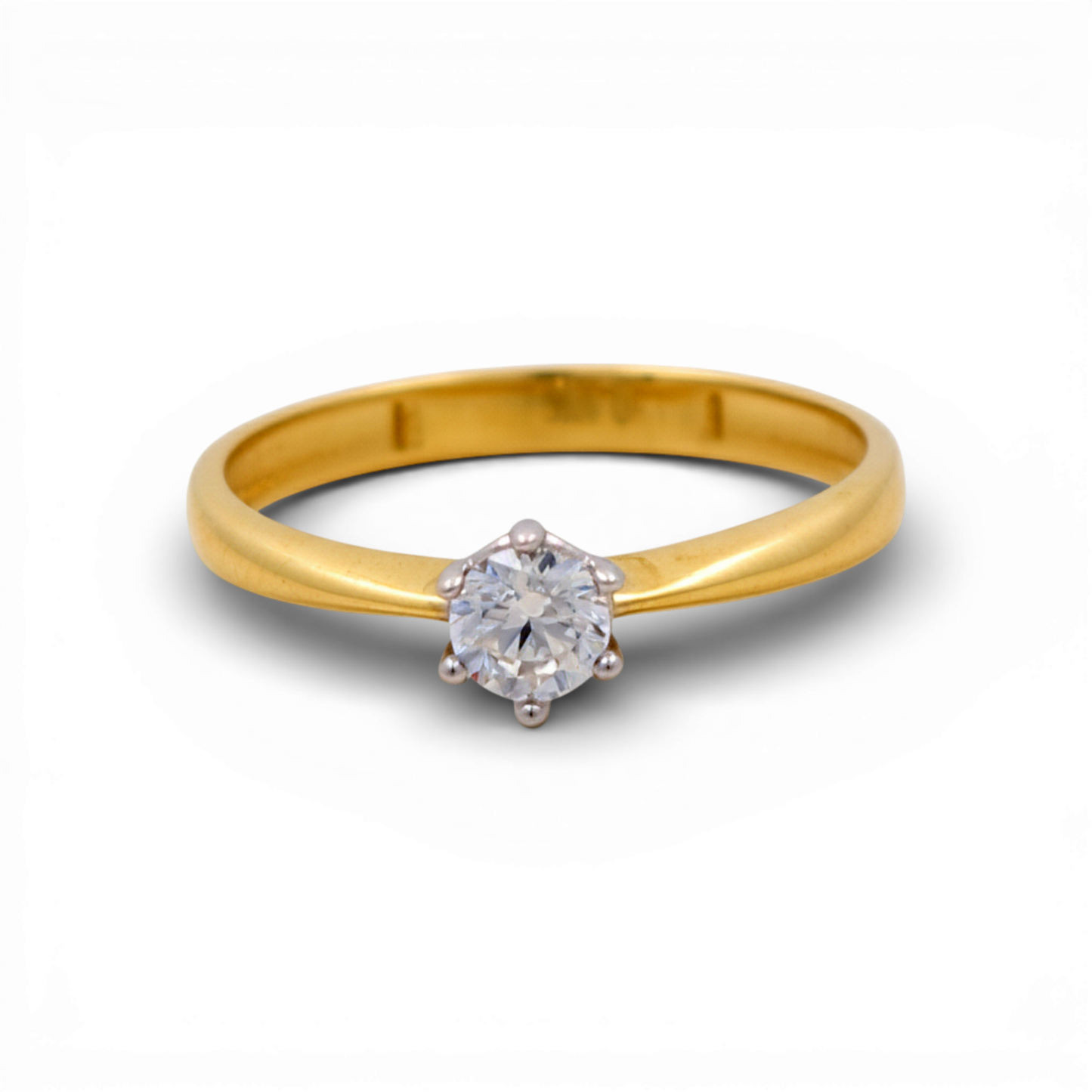 10K Yellow Gold Women's Engagement Ring / Stone: Cz / Size: 7.5 / Weight: 1.3 GR / CQWR0ER