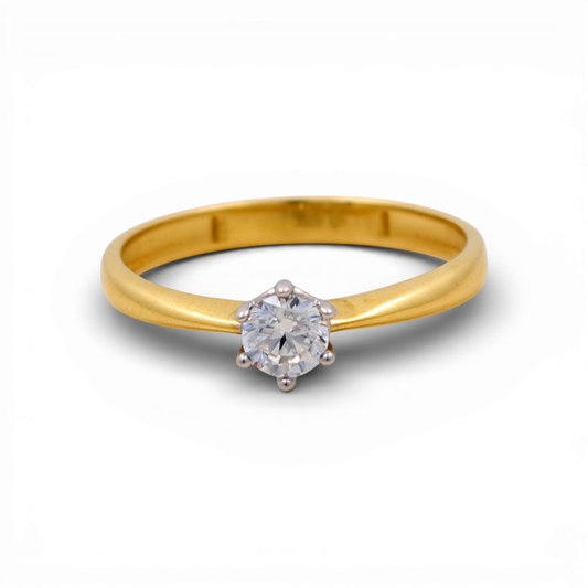 10K Yellow Gold Women's Engagement Ring / Stone: Cz / Size: 7.5 / Weight: 1.3 GR / CQWR0ER