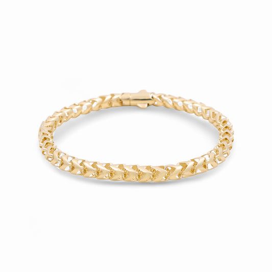 14K Yellow Gold Italian Men's Fashion Bracelet / Size: 8.5" / Weight: 14 GR / 475-10104