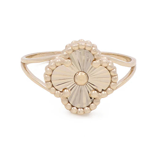 14K Yellow Gold Women’s Fashion Gold Clover Ring / Weight: 2.1 GR / COWR4CLV