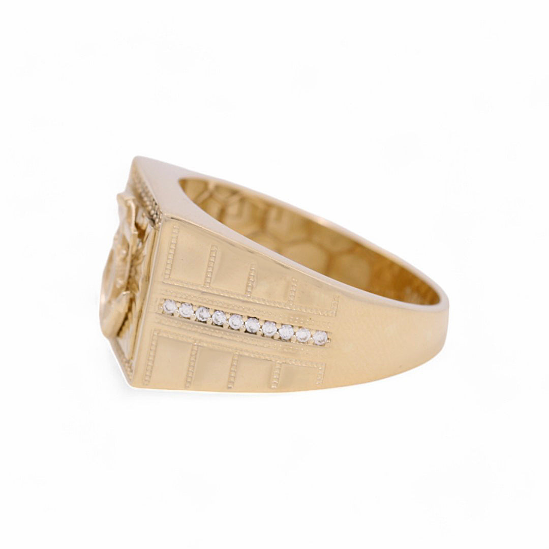 14K Yellow Gold Men’s Anchor Fashion Ring / CZ / Size 11 / Weight: 7.0 GR / COMR4FS-37
