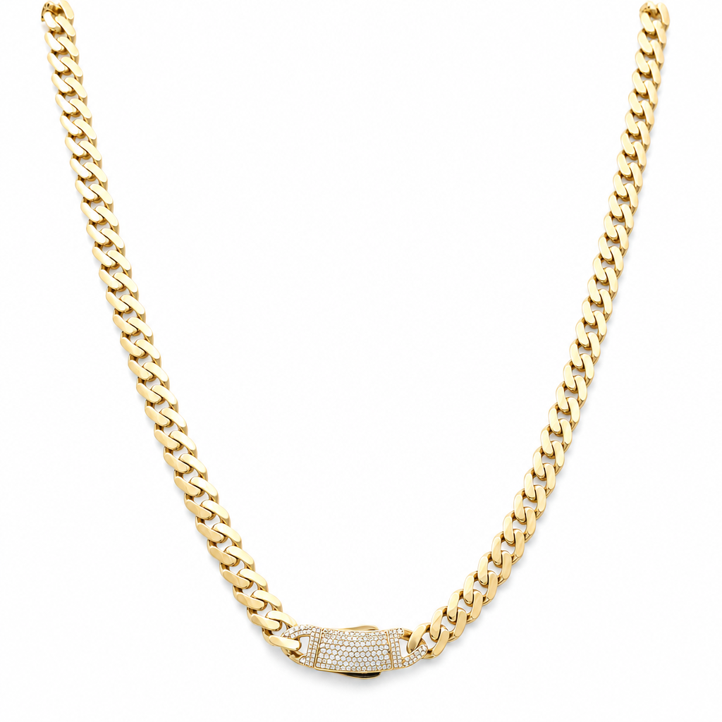 10K Yellow Gold Monaco Chain / Size: 8mm-22'' / Weight: 16.3 GR / DOCH0MON8-22