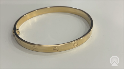 10K Yellow Gold Semisolid Fashion CT Women’s Bangle Bracelet / 6MM / Weight: 7.1 GR / DQBB0CT-2