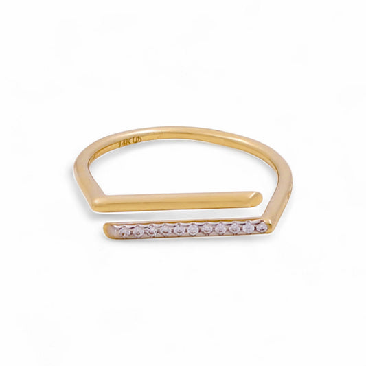 14K Yellow Gold Fashion Women's Ring with Cz / Size: 7 / Weight: 1.6 GR / KEEWR4FS-1
