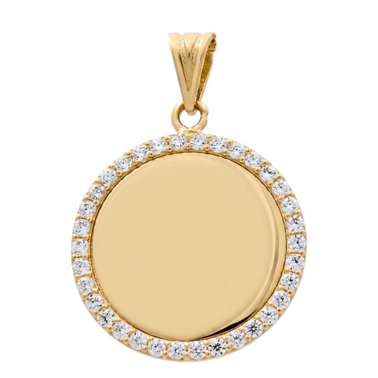 10K Yellow Gold Medal Pendant with Cz / Size: 19MM / Weight: 1.7 GR / COPD0MD-1