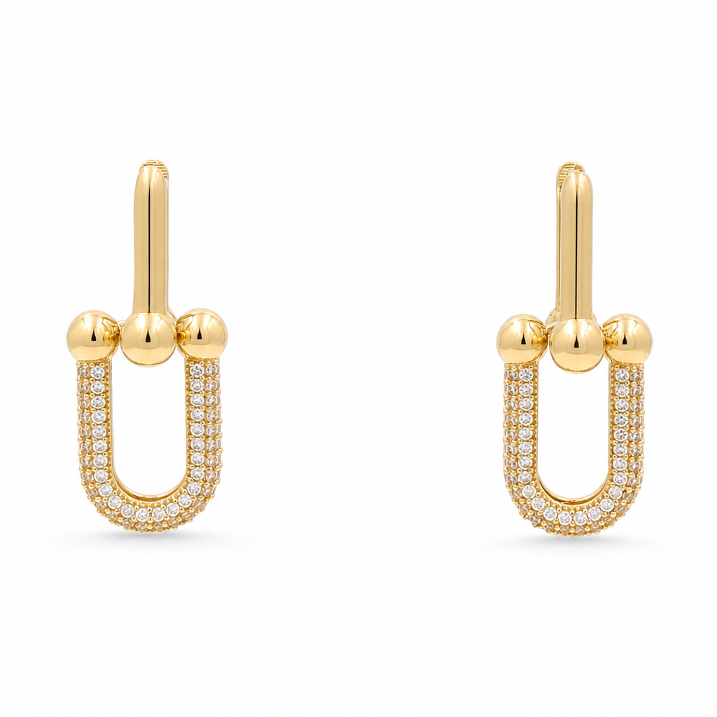 10K Yellow Gold Fashion TT Hoops Earring / Weight: 5.4GR / DQEH0TT