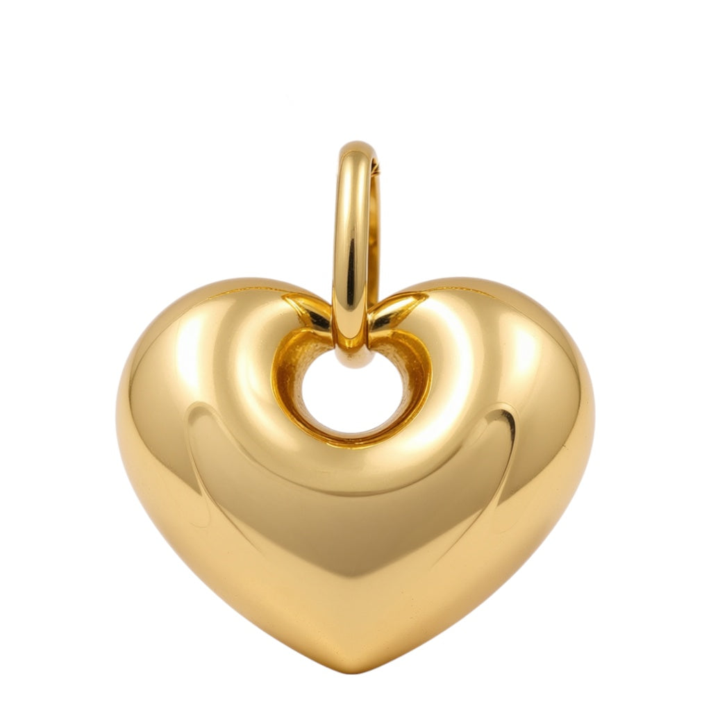 14K Yellow Gold Plain Heart Pendant / Size: 12MM / Weight: 1 GR / CUPD4PLHR