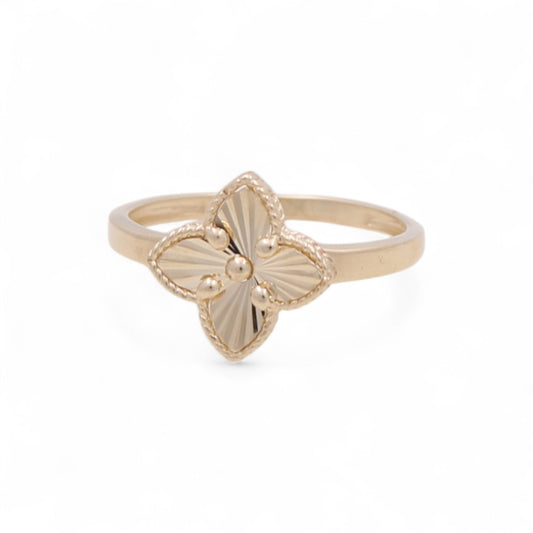 10K Yellow Gold Flower Women's Ring / Size: 8 / Weight: 1.8 GR / CQWR0FL-4