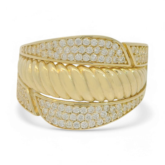 14K Yellow Gold Women’s Fashion Ring / Stone: Cz / Size 8 / Weight: 4.2 GR / COWR4FS-132