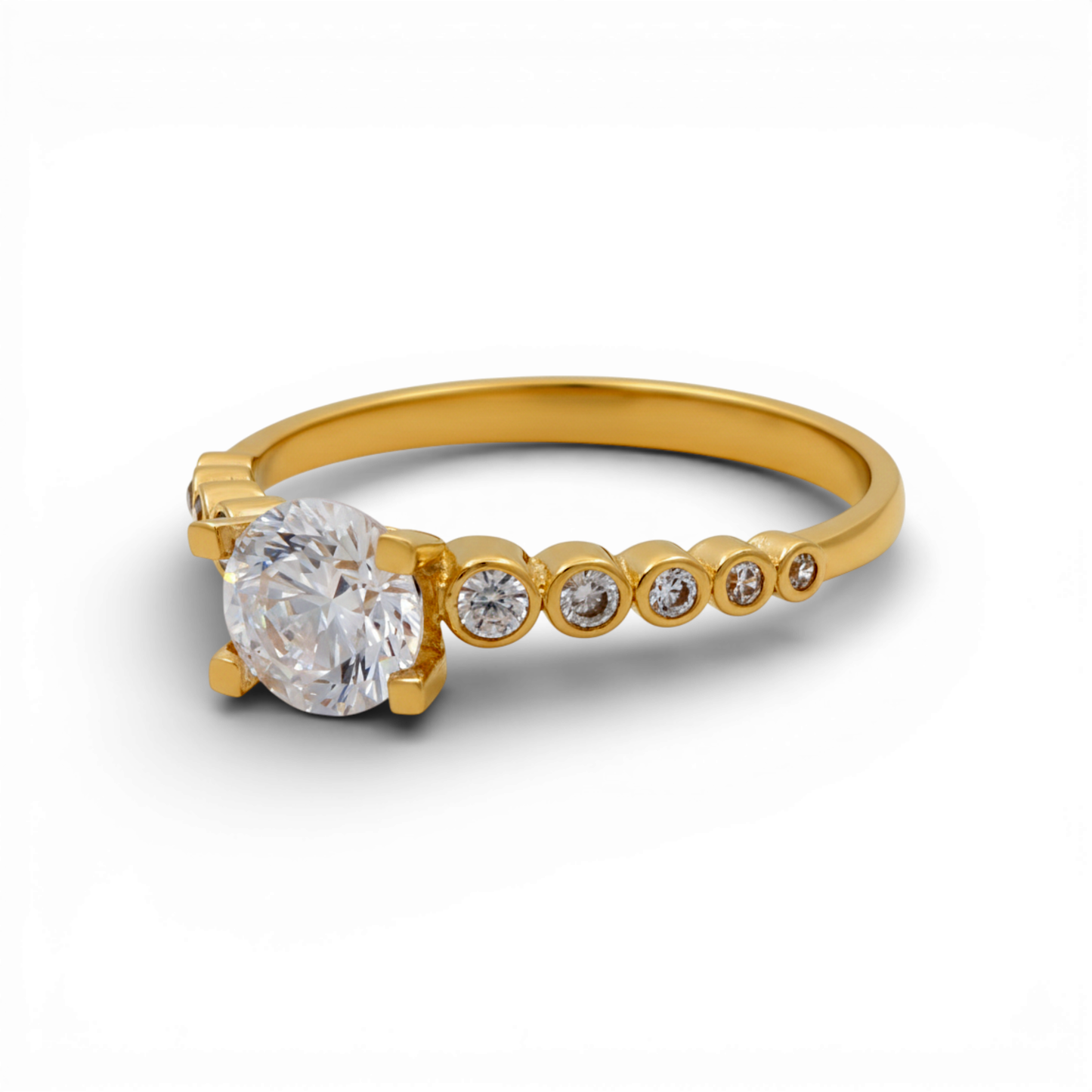 10K Yellow Gold Women's Engagement Ring / Stone: Cz / Size: 7 / Weight: 2 GR / CQWR0ER-3