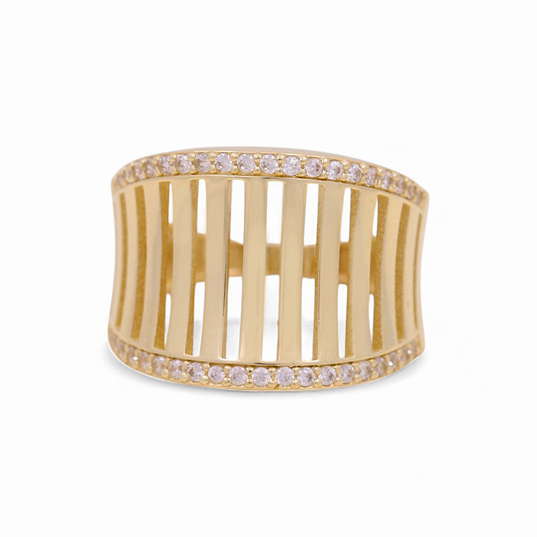 14K Yellow Gold Fashion Women's Ring with White Cz / Size: 7 / Weight: 3.1 GR / Y23-116