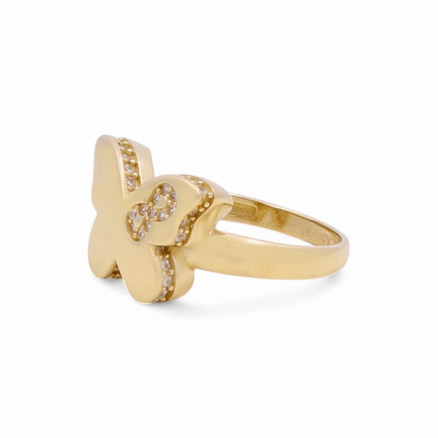 10K Yellow Gold Butterfly Women's Ring with Infinity Cz / Size 7.5 / Weight: 2.5 GR / Y25-161