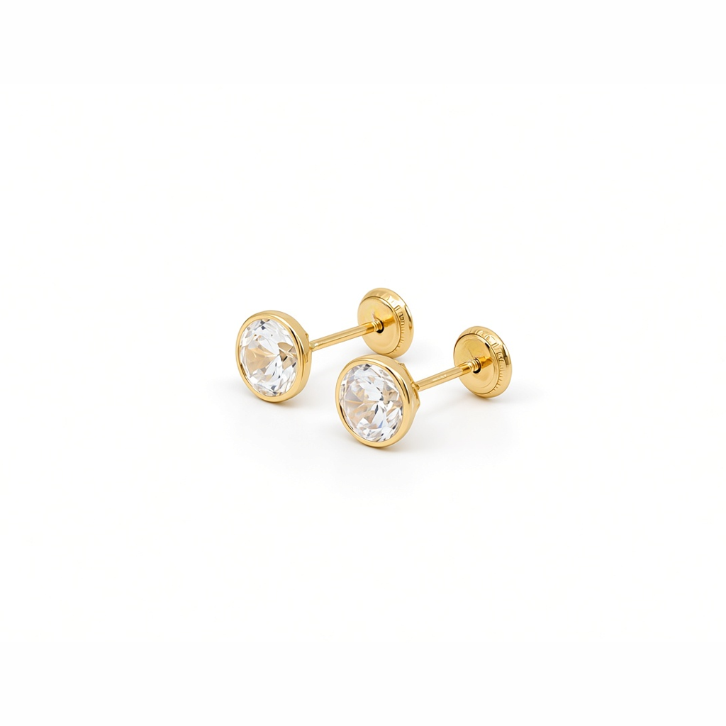 14K Yellow Gold Fashion Stud Earrings / 6-715901PS
