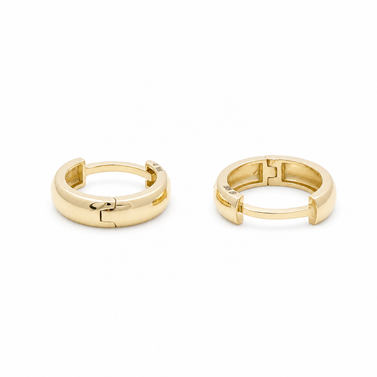 10K Yellow Gold Fashion Plain Hoops Earrings  / Size: 3mm x 9.5 mm / Weight: 1.3 GR / DQEH0FS3X9.5