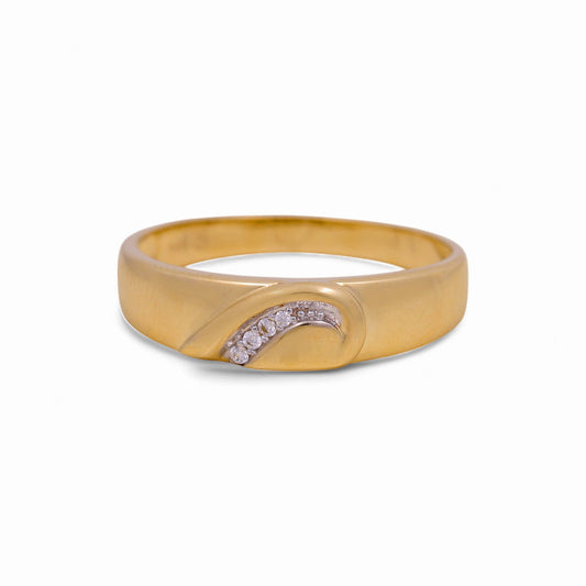 14K Yellow Gold Men’s Wedding Band / Stone: Cz / Size:10 / Weight: 3.1 GR / KEEMWB4BS-15